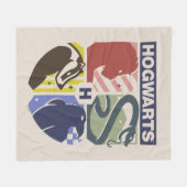 Couverture Polaire Blason timbré vintage HOGWARTS™ (Devant (Horizontal))