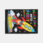 Couverture Polaire Blast Off Into 1st Grade First Day Of School  (Devant (Horizontal))