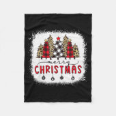 Couverture Polaire Bleached Merry Christmas Tree Funny Leopard Plaid (Devant)