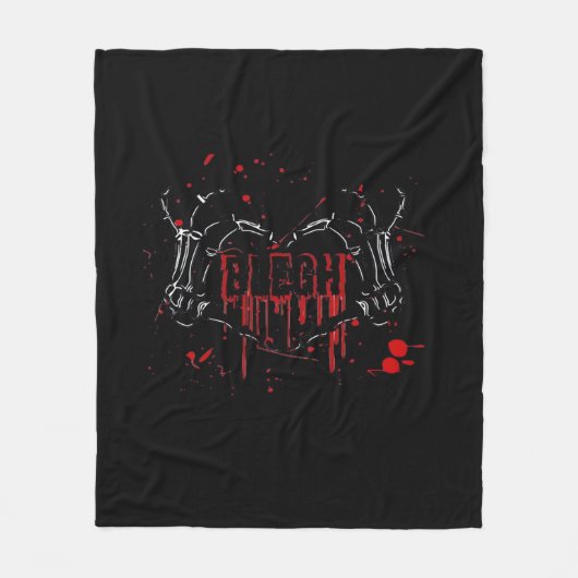 Couverture Polaire Blegh Breakdown, Skeleton Heart Hands, Emo Band, S (Devant)