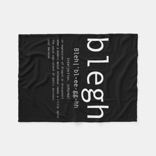 Couverture Polaire Blegh Definition Heavy Metal Head Metalcore Funny (Devant (Horizontal))