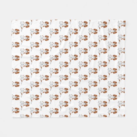 Couverture Polaire Blenheim Cavalier King Charles Spaniel Motif (Devant (Horizontal))