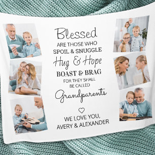 Couverture Polaire Blessé Grand-Parents Citer Photo Collage
