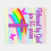 COUVERTURE POLAIRE BLESSÉ PAR DIEU PENDANT 85 ANS FLEECE BLANKET (Devant (Horizontal))
