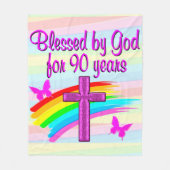 COUVERTURE POLAIRE BLESSÉ PAR DIEU PENDANT 90 ANS FLEECE BLANKET (Devant)