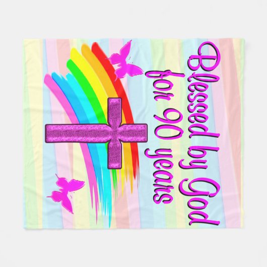 COUVERTURE POLAIRE BLESSÉ PAR DIEU PENDANT 90 ANS FLEECE BLANKET (Devant (Horizontal))