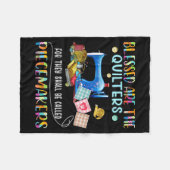 Couverture Polaire Blessed Are The Quilters Funny Sewing Quote Gift  (Devant (Horizontal))