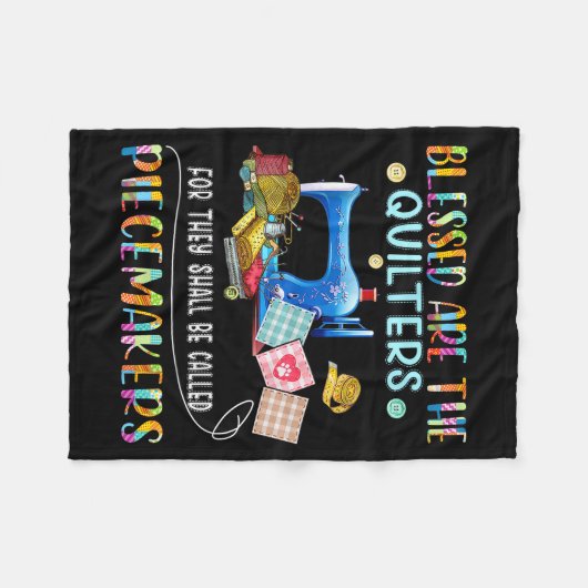 Couverture Polaire Blessed Are The Quilters Funny Sewing Quote Gift  (Devant (Horizontal))