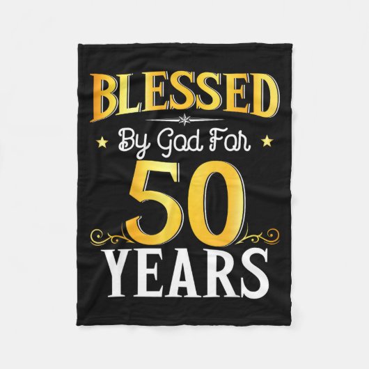 Couverture Polaire Blessed By God For 50 Years 50th Birthday Men Wome (Devant)