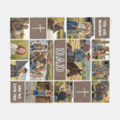 Couverture Polaire Blessed Dad 12 Photo Collage Custom Text (Devant (Horizontal))