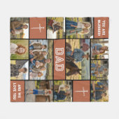 Couverture Polaire Blessed Loved Dad 12 Photo Collage Custom Text (Devant (Horizontal))
