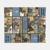 Couverture Polaire Blessed Loved Dad 12 Photo Collage Custom Text (Devant (Horizontal))