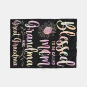 Couverture Polaire Blessed To Be Called Mama Grandma Et Great Grandma (Devant (Horizontal))