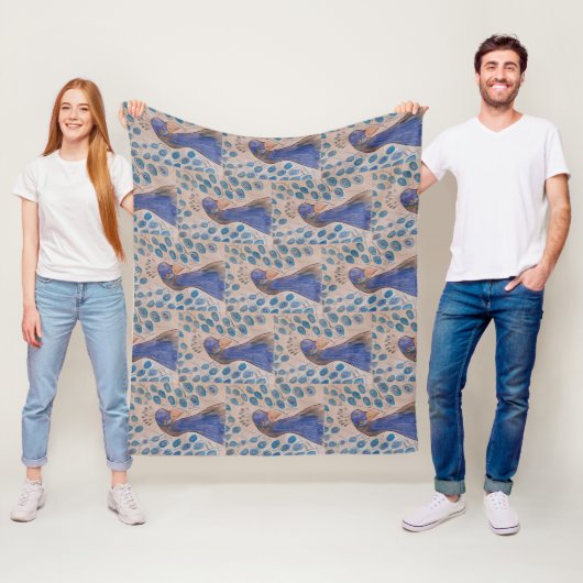 Couverture Polaire Bleu (En situation)