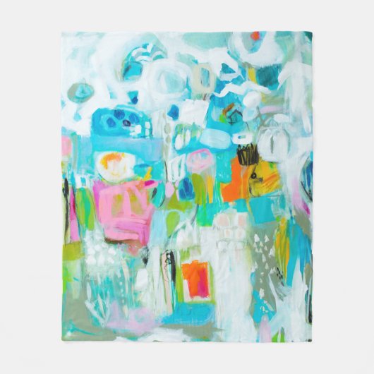 Couverture Polaire Bleu Abstrait (Devant)