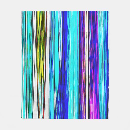 Couverture Polaire Bleu Abstrait bandes 606 (Devant)