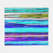 Couverture Polaire Bleu Abstrait bandes 606 (Devant (Horizontal))
