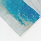 Couverture Polaire Bleu Abstrait et art moderne orange (Coin)