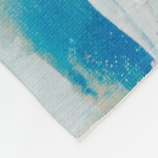 Couverture Polaire Bleu Abstrait et art moderne orange (Coin)