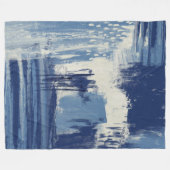 Couverture Polaire Bleu Abstrait et ivoire (Devant (Horizontal))