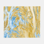 Couverture Polaire Bleu Abstrait : Touches dorées. (Devant (Horizontal))