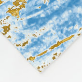 Couverture Polaire Bleu Abstrait : Touches dorées. (Coin)