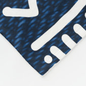 Couverture Polaire Bleu africain Denim Bogolan Design Blanche (Coin)