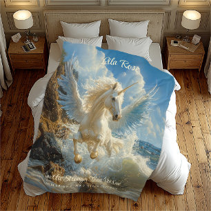 Couverture Polaire Bleu aile Unicorne Imaginaire Nautique Imaginaire