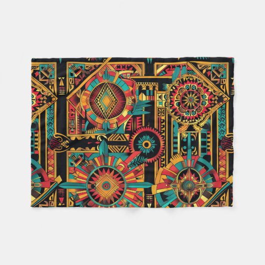 Couverture polaire bleu "Aztec Dream" (Devant (Horizontal))