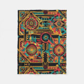 Couverture polaire bleu "Aztec Dream" (Devant)
