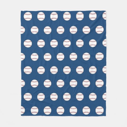 Couverture Polaire Bleu Base-ball Fleece Blanche (Devant)
