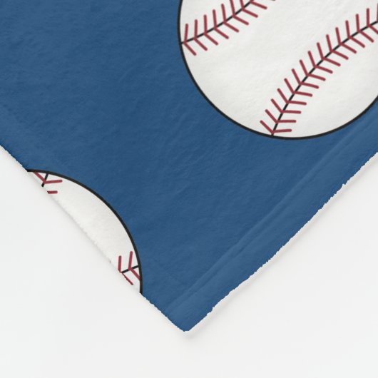 Couverture Polaire Bleu Base-ball Fleece Blanche (Coin)
