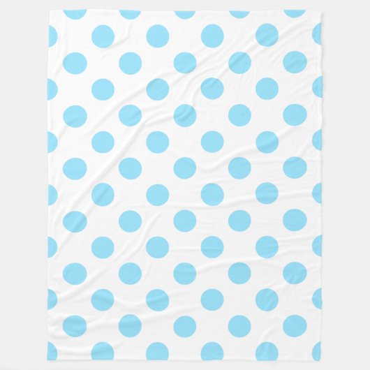 Couverture Polaire Bleu bébé et pois blancs (Devant)