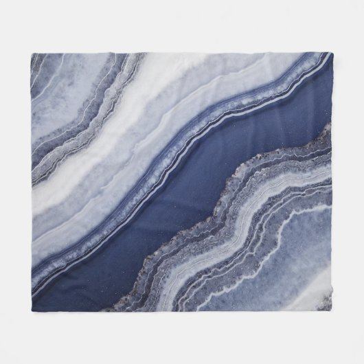 Couverture Polaire Bleu blanc Agate Marbre (Devant (Horizontal))
