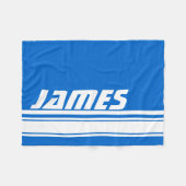Couverture Polaire Bleu & blanc bande de sport nom personnalisé (Devant (Horizontal))