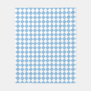 Couverture Polaire Bleu blanc Checker Diamond Patten Blanche polaire