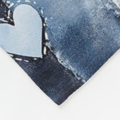 Couverture Polaire Bleu Blanc Denim Coeur rayures (Coin)