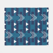 Couverture Polaire Bleu Blanc Géométrique Moderne (Devant (Horizontal))