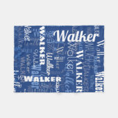 Couverture Polaire Bleu Blanc Moyenne Longueur Nom Motif Typographie (Devant (Horizontal))