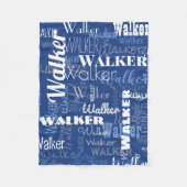 Couverture Polaire Bleu Blanc Moyenne Longueur Nom Motif Typographie (Devant)