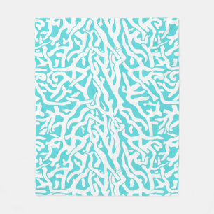 Couverture Polaire Bleu blanc nautique d'Aqua de motif de récif