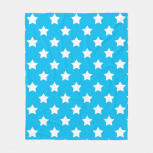 Couverture Polaire Bleu Blancs Etoiles Motif