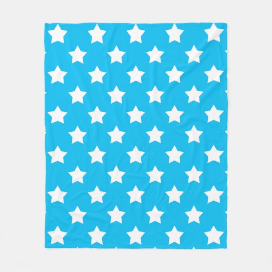 Couverture Polaire Bleu Blancs Etoiles Motif (Devant)