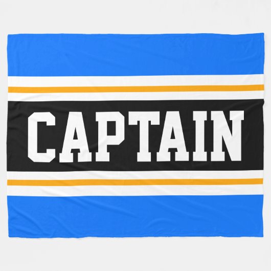 Couverture Polaire Bleu Bleu Jaune Noir CAPITAINE Rayures de course (Devant (Horizontal))