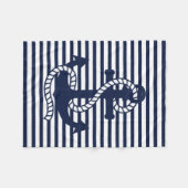 Couverture Polaire Bleu bleu marine Blancs et Ancre bleue (Devant (Horizontal))