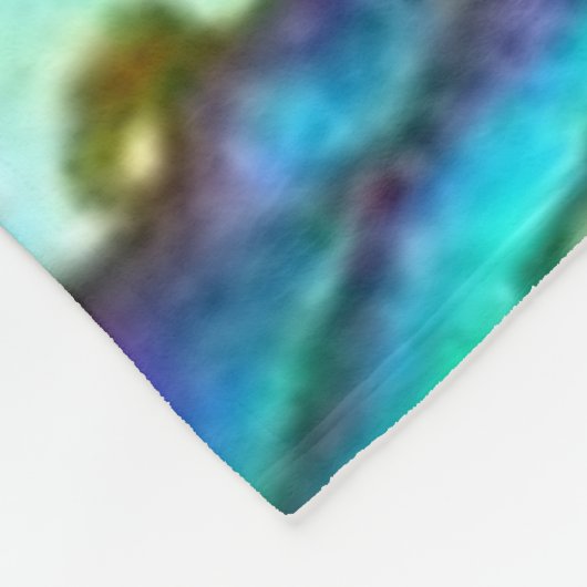 Couverture Polaire Bleu Bleu Vert Paua Abalone coque Blanche (Coin)