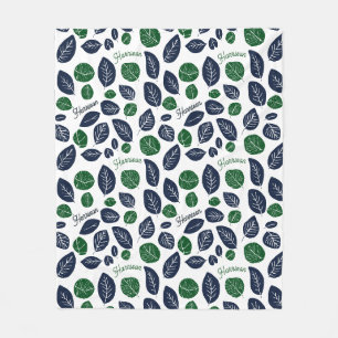 Couverture Polaire Bleu botanique et vert bébé garçon