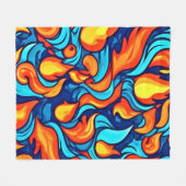 Couverture Polaire Bleu brillant Abstrait (Devant (Horizontal))