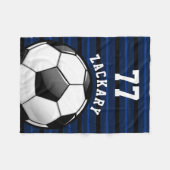 Couverture Polaire Bleu brillant de ballon de football (Devant (Horizontal))