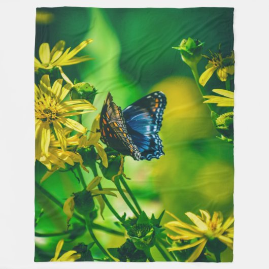 COUVERTURE POLAIRE BLEU BUTTERFLY (Devant)